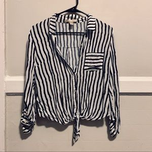 Black and white striped top